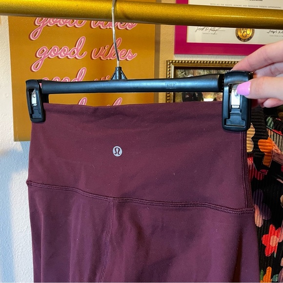 Lululemon Crop Legging Burgundy Red - Picture 9 of 9